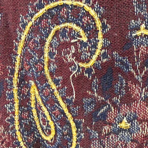 Vintage Beaded Paisley Floral Tapestry Jacket Whimsigoth Fairy Grunge Witchy 4X - Picture 9 of 9